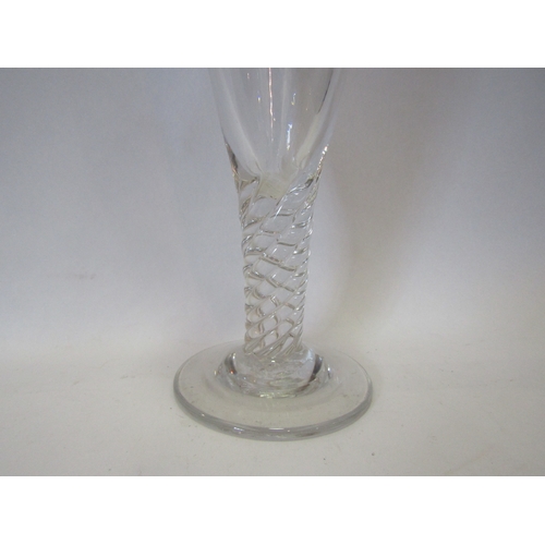 1477 - A 19th Century oversized conical glass with wrythen stem, rough pontil, 27.5cm high