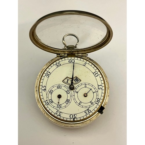 5151 - JOHN ELLICOTT OF LONDON: A late 18th/early 19th Century silver pair cased pocket watch with unusual ... 