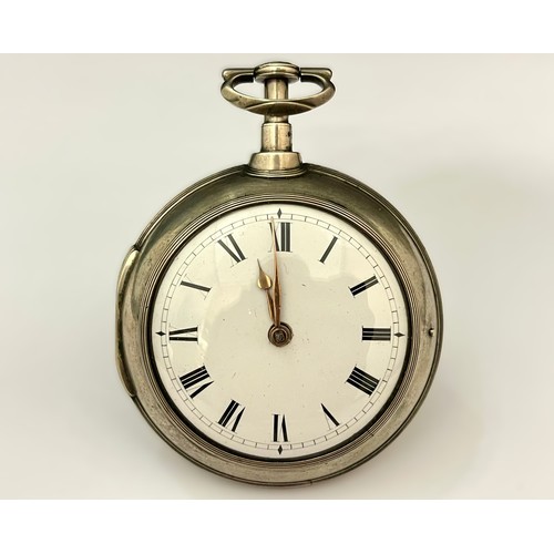 5154 - SIGNED BEAUVAIS: A late 18th/early 19th Century silver double hinge repeating pocket watch, enamelle... 