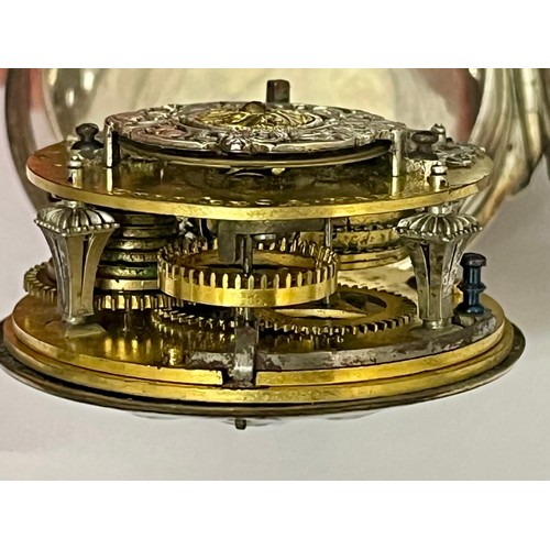 5171 - DELISLE OF PARIS: An early 18th Century silver cased double hinge French pocket watch, enamelled Rom... 