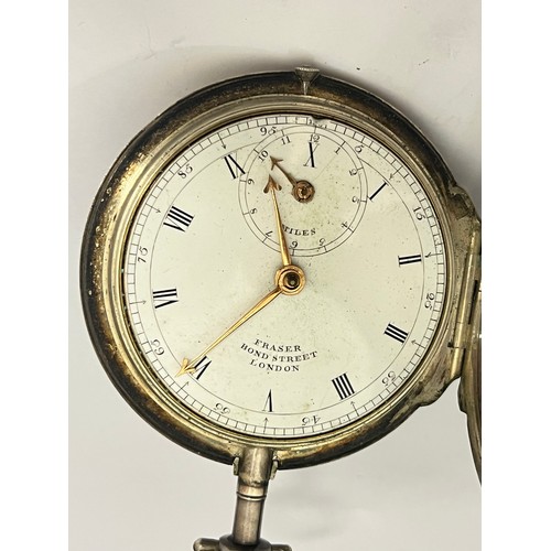 5181 - MILES FRASER OF LONDON: An unusual 19th Century silver cased pocket watch and compass, enamelled Rom... 