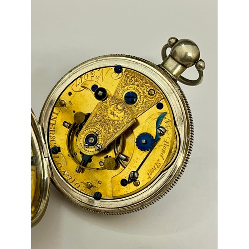 5099 - VINER & CO: A 19th Century silver open-faced chronometer pocket watch, enamelled Roman dial with sub... 