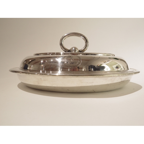 8003 - BRITISH ANTARCTIC EXPEDITION 1910-1913: A rare electroplated Walker and Hall tureen, loop handle, wi... 