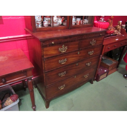 4189 - Circa 1780 a George III mahogany library bookcase on chest the height adjustable, shelves and panel ... 