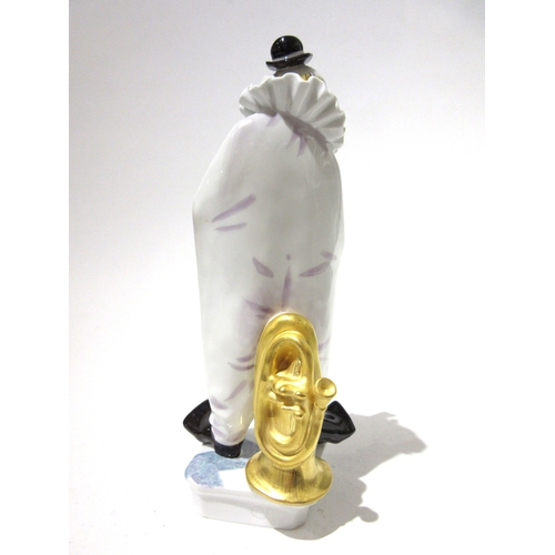 4500 - A Peter Strang (1936-2022) For Meissen 20th Century porcelain figure of a clown playing the saxophon... 