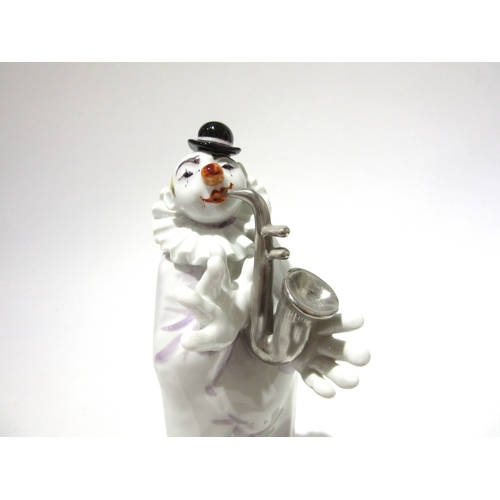 4500 - A Peter Strang (1936-2022) For Meissen 20th Century porcelain figure of a clown playing the saxophon... 