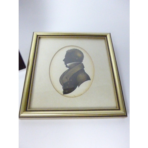 4511 - A 19th Century silhouette of Henry Wilks Rippon born in Stanhope and a miniature watercolour of Hann... 