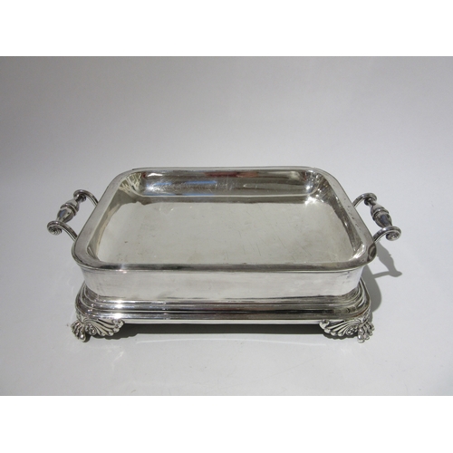 4514 - A silver plate on copper table food warmer