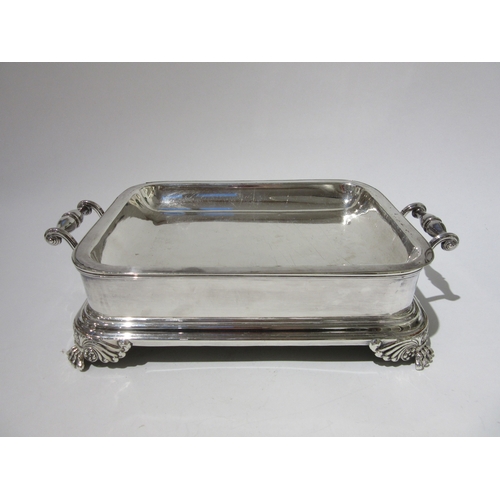 4514 - A silver plate on copper table food warmer