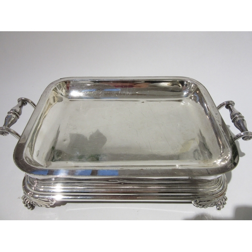 4514 - A silver plate on copper table food warmer