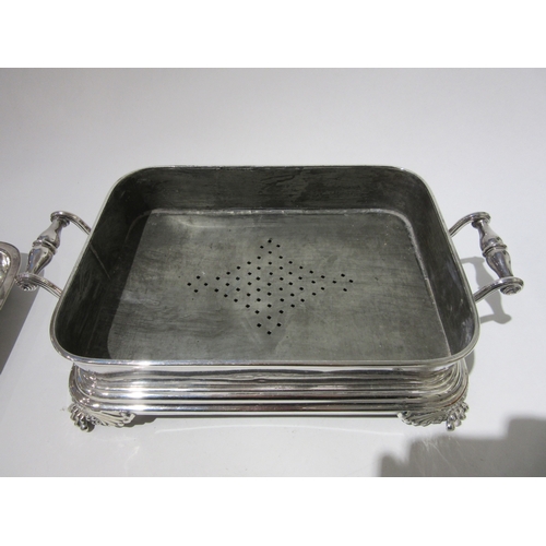 4514 - A silver plate on copper table food warmer