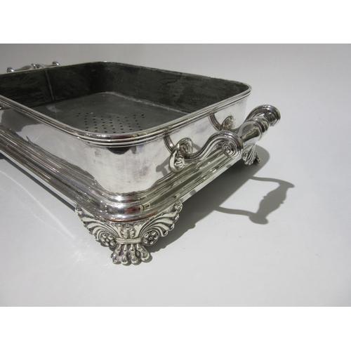 4514 - A silver plate on copper table food warmer