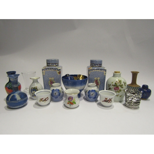 4516 - A quantity of ceramics including Booth's tea caddies, Doulton and various miniature vases