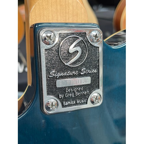 5108 - A Samick Greg Bennett Signature Series electric guitar, turquoise natural body, serial number S01120... 