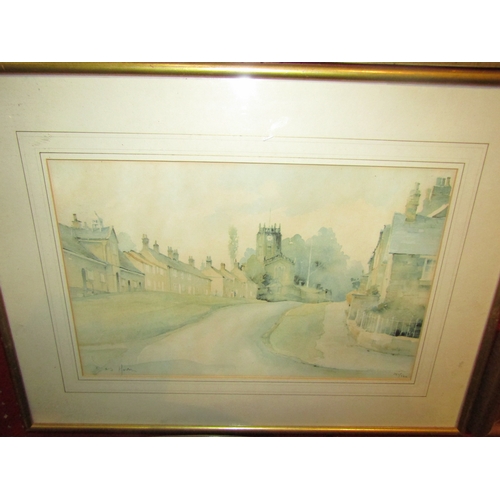 4104 - Two pictures, a limited edition print entitled Coxwold Village, near to Newburgh Priory, no. 265/500... 