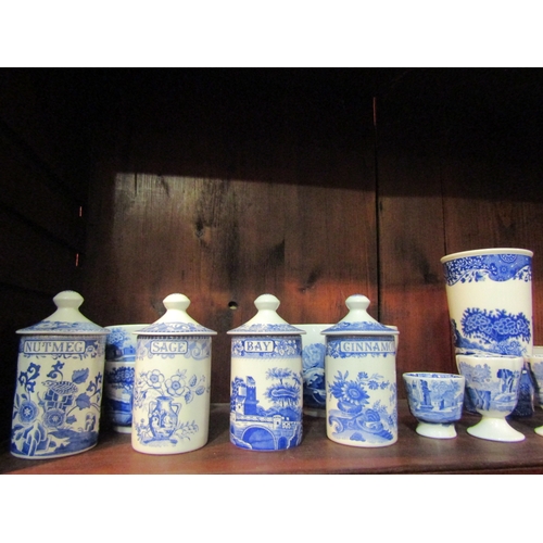 4186 - A set of eight 'The Spode Blue Room Collections' lidded Spice jars, assorted set of eight egg cups, ... 