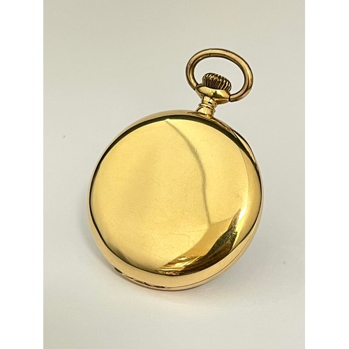 5082 - WALTHAM USA: An early 20th Century Deco 18k gold keyless wind open-faced pocket watch by Waltham USA... 