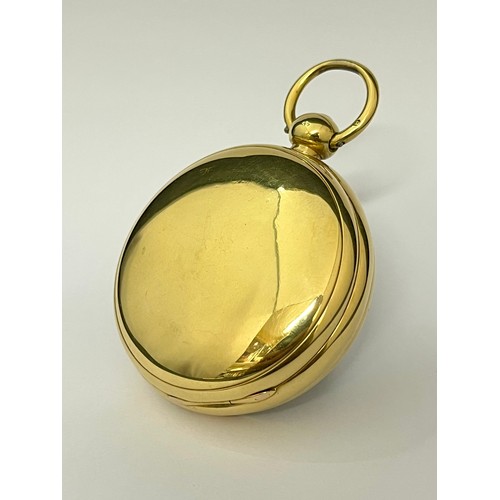 5037 - J. BENNETT OF NORWICH: A 19th Century 18ct gold open-faced pocket watch, enamel dial with Roman nume... 