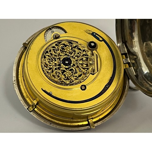 5150 - BENJAMIN WEBB OF LONDON: A 19th Century silver pair cased combined pocket watch and compass by Benja... 