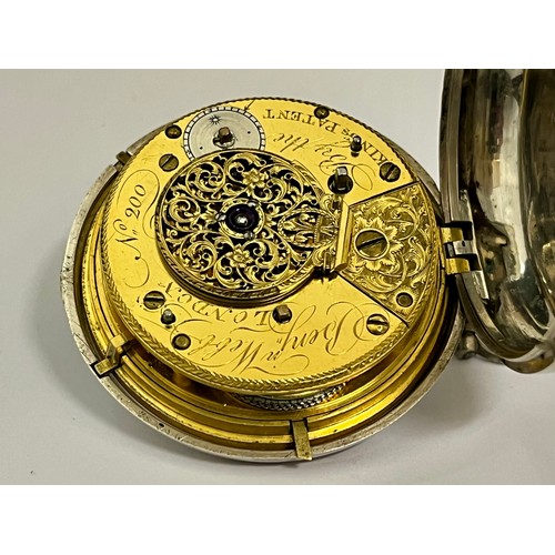 5150 - BENJAMIN WEBB OF LONDON: A 19th Century silver pair cased combined pocket watch and compass by Benja... 