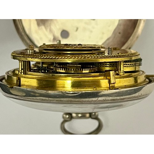 5150 - BENJAMIN WEBB OF LONDON: A 19th Century silver pair cased combined pocket watch and compass by Benja... 