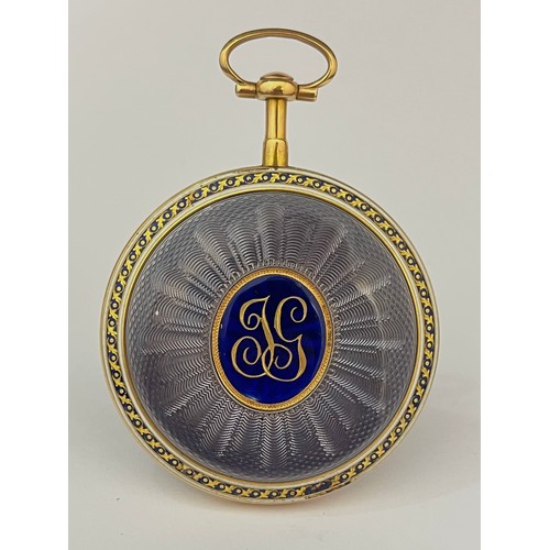 5028 - GREGSON HOR DU ROY A PARIS: A 19th Century French gold open-faced pocket watch, the case with fancy ... 