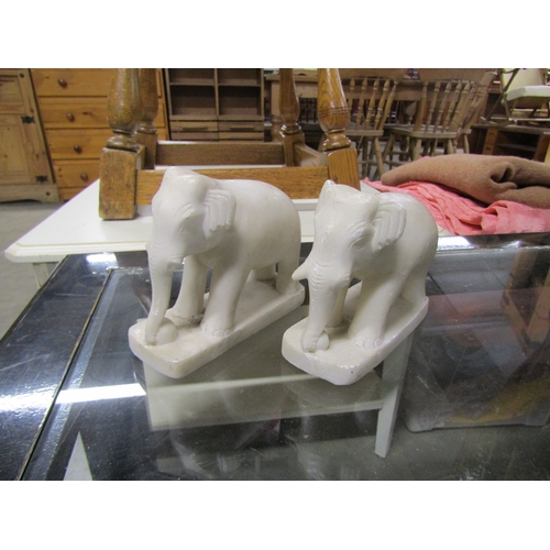 2493 - A pair of soapstone elephant incense holders