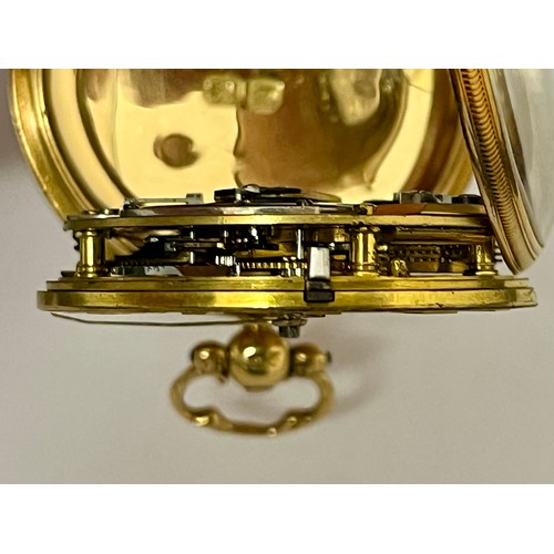 5045 - RUST & SHIPHAM OF HULL: A 19th Century 18ct gold open-faced pocket watch, gilt engraved dial with Ro... 