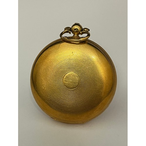 5045 - RUST & SHIPHAM OF HULL: A 19th Century 18ct gold open-faced pocket watch, gilt engraved dial with Ro... 