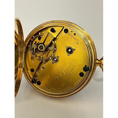 5036 - E.J. DENT OF LONDON: A circa 1900 E.J. Dent of London 18ct gold open-faced pocket watch, enamel Turk... 