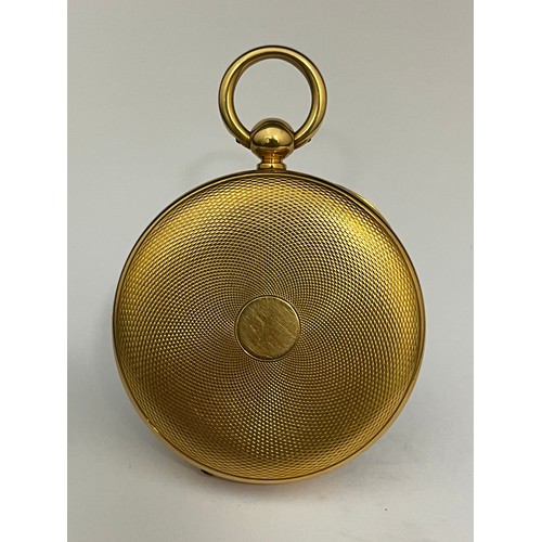 5036 - E.J. DENT OF LONDON: A circa 1900 E.J. Dent of London 18ct gold open-faced pocket watch, enamel Turk... 