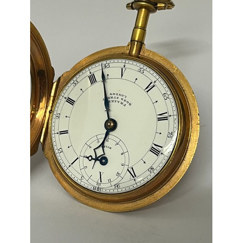 5060 - WILLIAM FRASER OF LONDON: A 19th Century pedometer, the gilt case marked for scientific instrument m... 