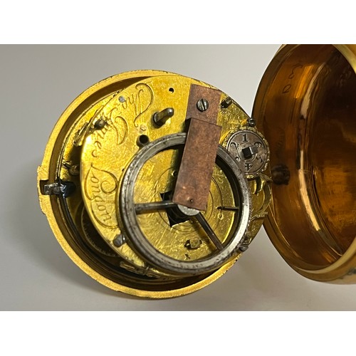 5056 - THOMAS JONES OF LONDON: An early 19th Century gilt pair cased pocket watch, the outer case gilt and ... 