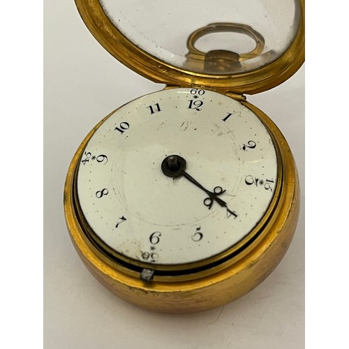 5056 - THOMAS JONES OF LONDON: An early 19th Century gilt pair cased pocket watch, the outer case gilt and ... 