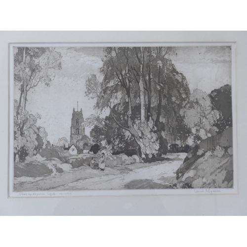 6058 - LEONARD RUSSELL SQUIRRELL RE,RI,RWS (1893-1979) Two framed and glazed prints - 'Stoke By Nayland' aq... 