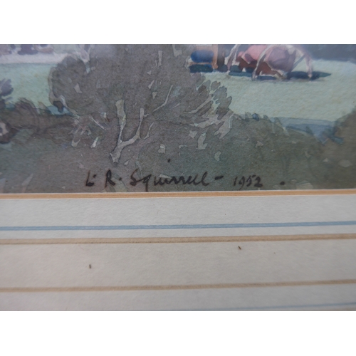 6054 - LEONARD RUSSELL SQUIRRELL RE,RI,RWS (1893-1979) (ARR) A framed and glazed watercolour on paper - Lad... 