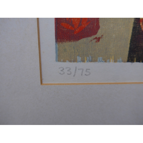 6087 - MICHAEL ROTHENSTEIN RA (1903-1993) A framed and glazed limited edition print - 'Scarlet Berries'. Pe... 