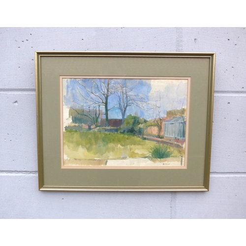 6066 - BRUER TIDMAN (1939-2024) A framed and glazed early watercolour, c1960's, depicting a garden. Signed ... 