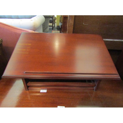 1134 - A mahogany Arthur Brett lectern, 25cm tall x 62cm wide x 37cm deep