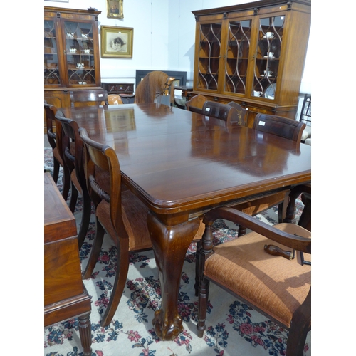 1158 - An early 20th Century mahogany dining table with cabriole legs to ball and claw feet, 106cm (w) x 21... 