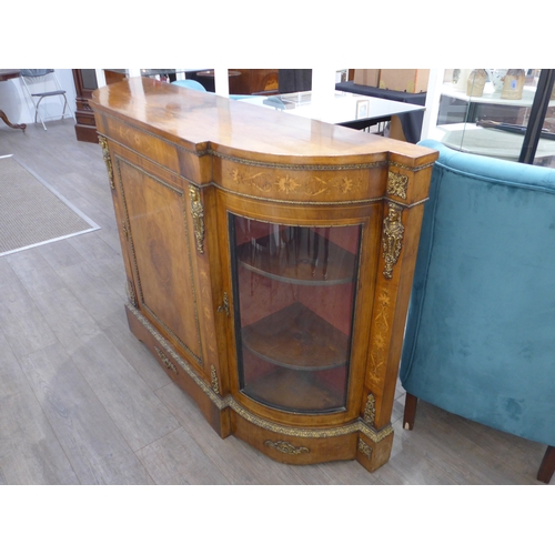 1164 - A Victorian walnut credenza, breakfront form with highly ornate ormolu and satin walnut marquetry in... 