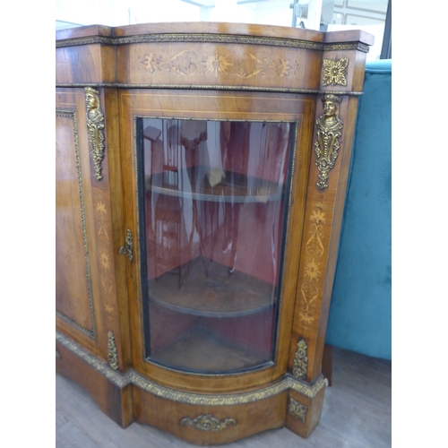 1164 - A Victorian walnut credenza, breakfront form with highly ornate ormolu and satin walnut marquetry in... 