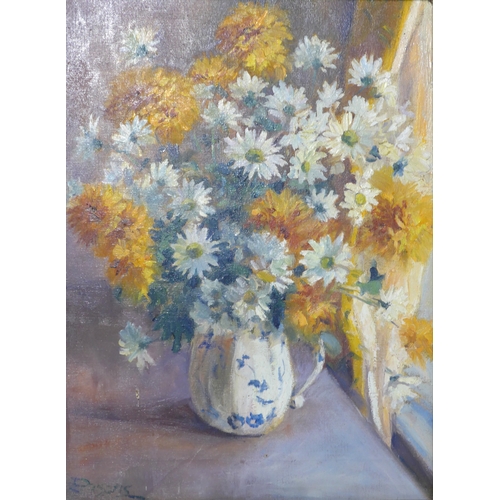 6077 - ELIZABETH PARSONS (b.1953) A pair of oils on canvas still life studies of flowers in jugs. Both sign... 