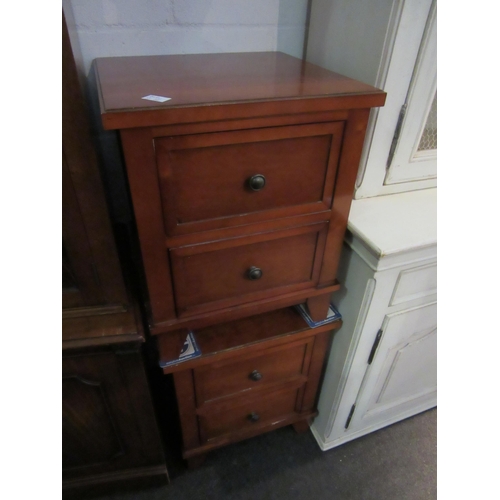 1037 - A pair of hardwood bedside chests of two drawers, 54.5cm tall x 45cm wide x 43cm deep