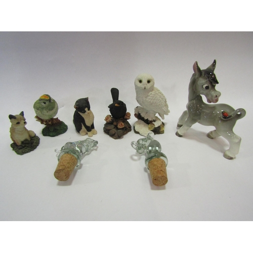 1300 - A selection of resin and ceramic animal figures including Italian pottery, Beswick 