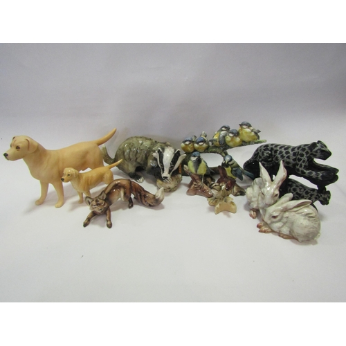 1300 - A selection of resin and ceramic animal figures including Italian pottery, Beswick 