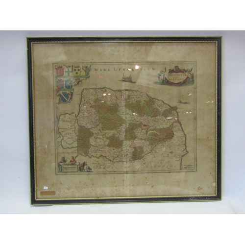 1315 - An engraved hand-coloured map of Norfolk by J. Jansson, 