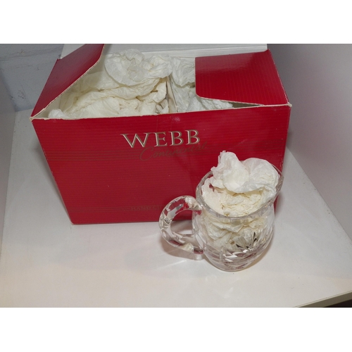 1468 - A Webb Continental crystal sugar bowl and cream jug, in original box