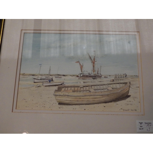 1522 - DAVID SEVILLE (XX-XXI, Local Artist): A set of four watercolours of coastal scenes and marine craft,... 