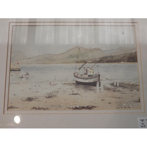 1522 - DAVID SEVILLE (XX-XXI, Local Artist): A set of four watercolours of coastal scenes and marine craft,... 